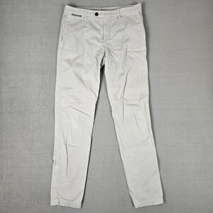 ELEVENTY Chino Pants Mens 32x32 Gray Cotton Regular Straight Leg Stretch *READ